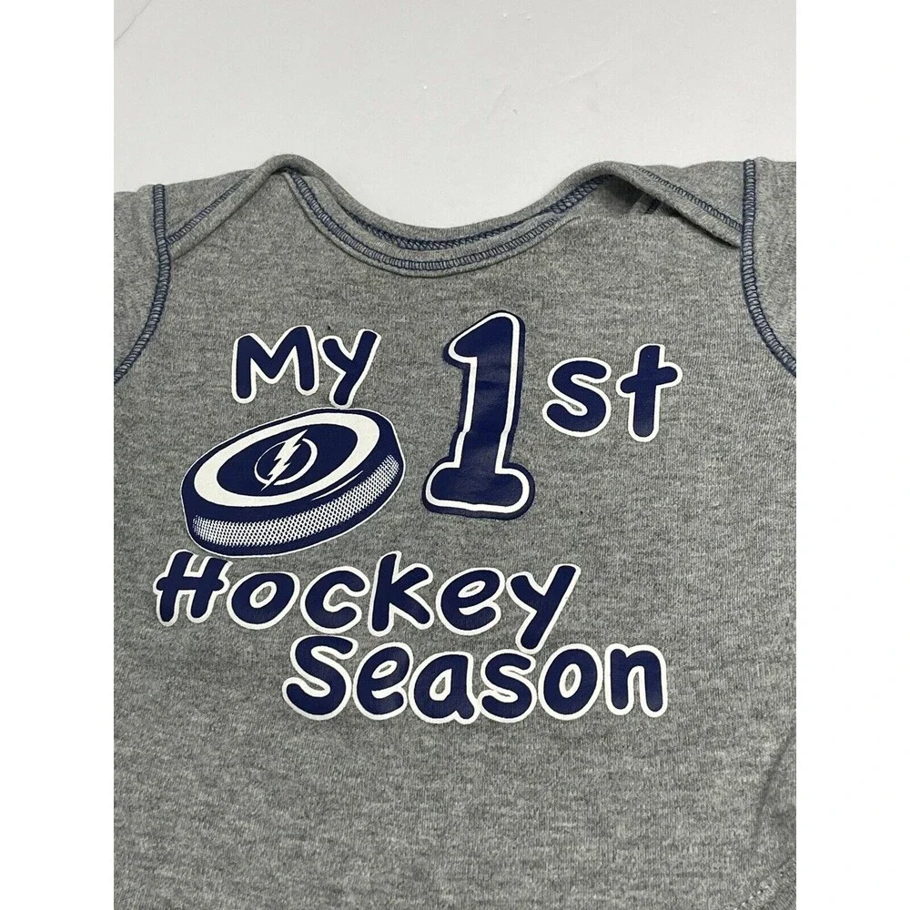 Baby NHL Licensed Tampa Bay Lightning Onsie Snap Size 3-6 Months First Game